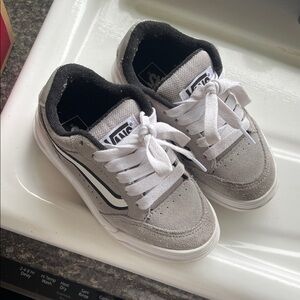 Vans Kids Gray Suede Sneakers with White Stripe